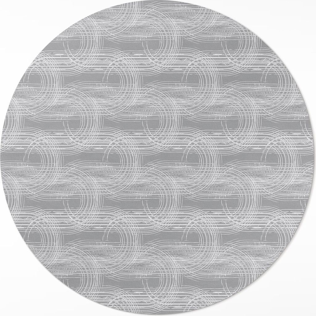 Regelmäßige Kratzer im Boho-Stil– Vinyl Fußmatte – Ø 150cm – Rutschfest, Pflegeleicht & Langlebig