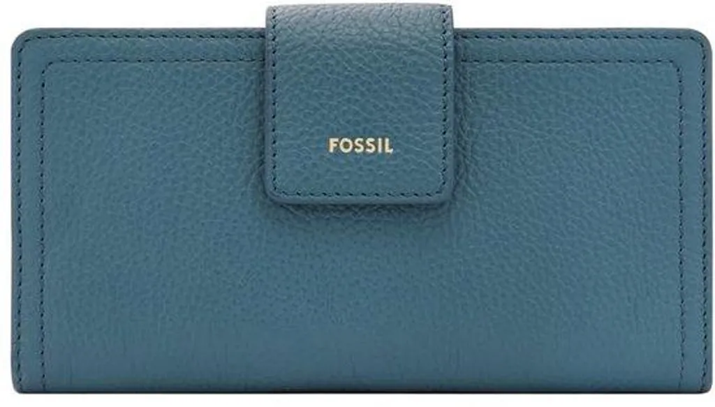 Pochette pour femme bleu baie en cuir véritable de taille moyenne chic