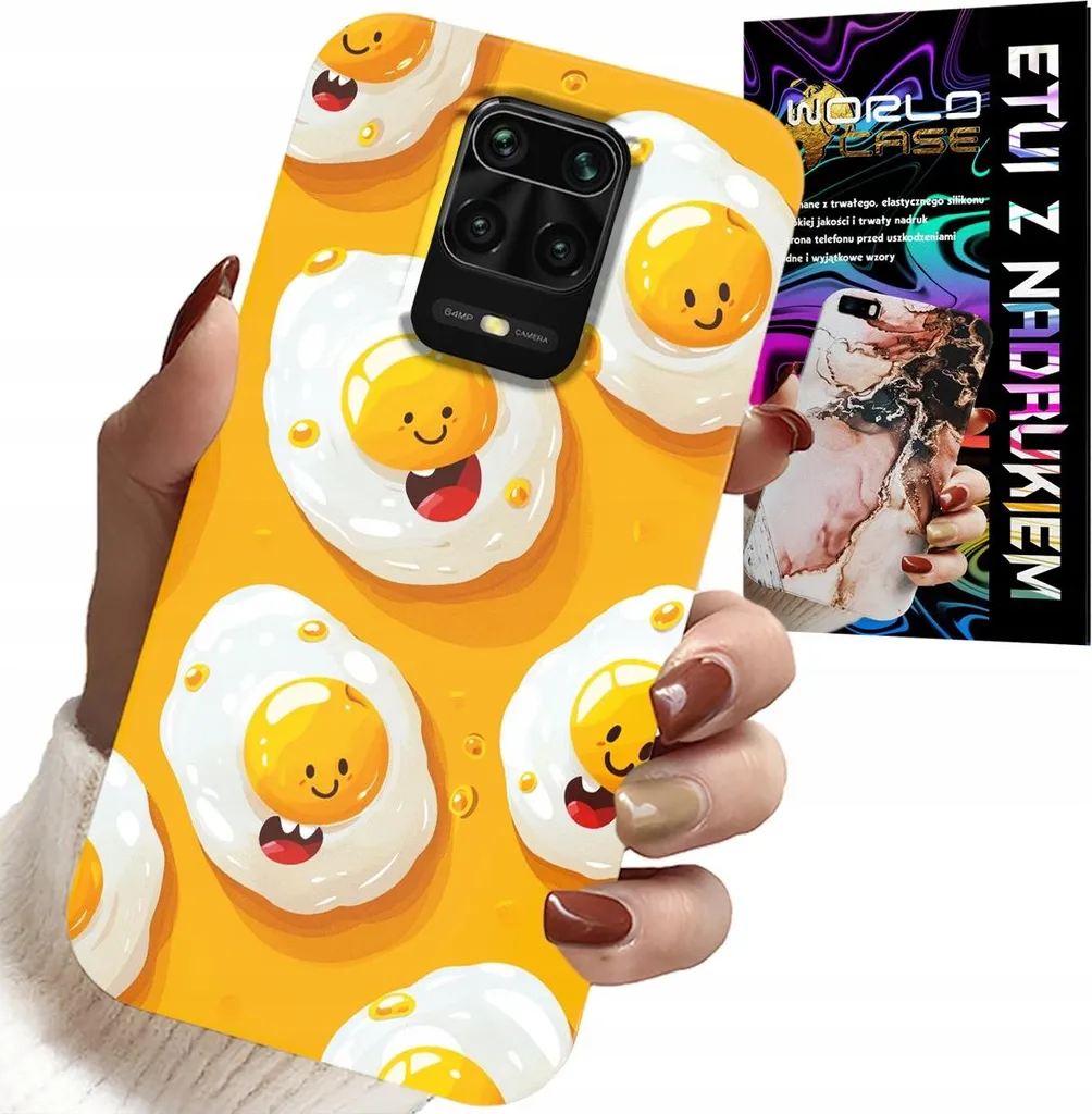 Cover Xiaomi Note 9S 9 Pro Uovo Sorridente Foil Alluminio Design