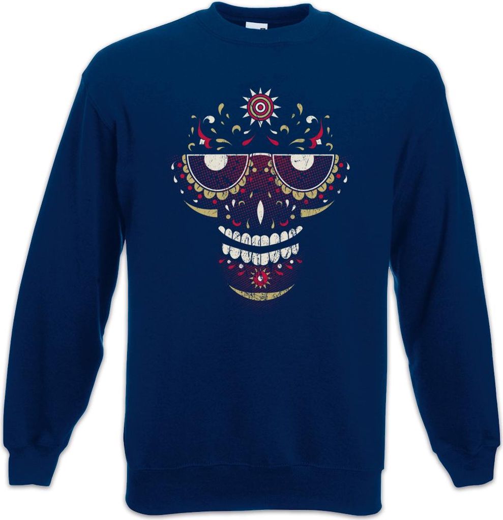 Urban Backwoods Sugar Skull Face, Sweatshirt, Farbe: Navy, Größe: XL