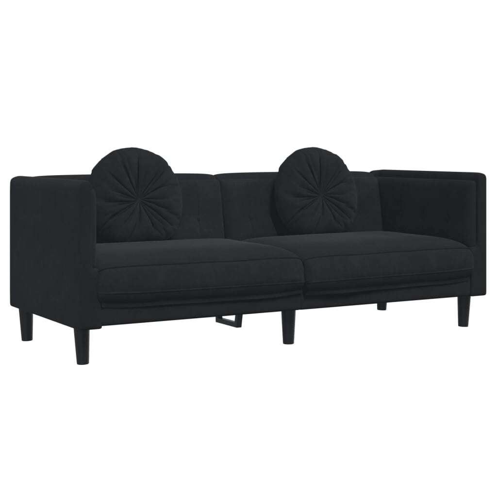 VidaXL 372647, Schwarz, 3 Sitz(e), Polyester, Polywood, Produktbild 