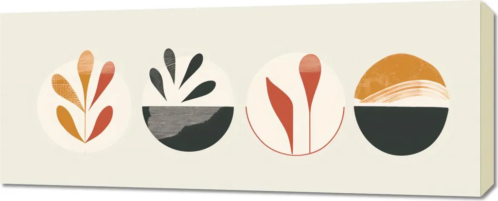 Tableau Quatre rondins 100x40cm : Impression HD aspect bois naturel