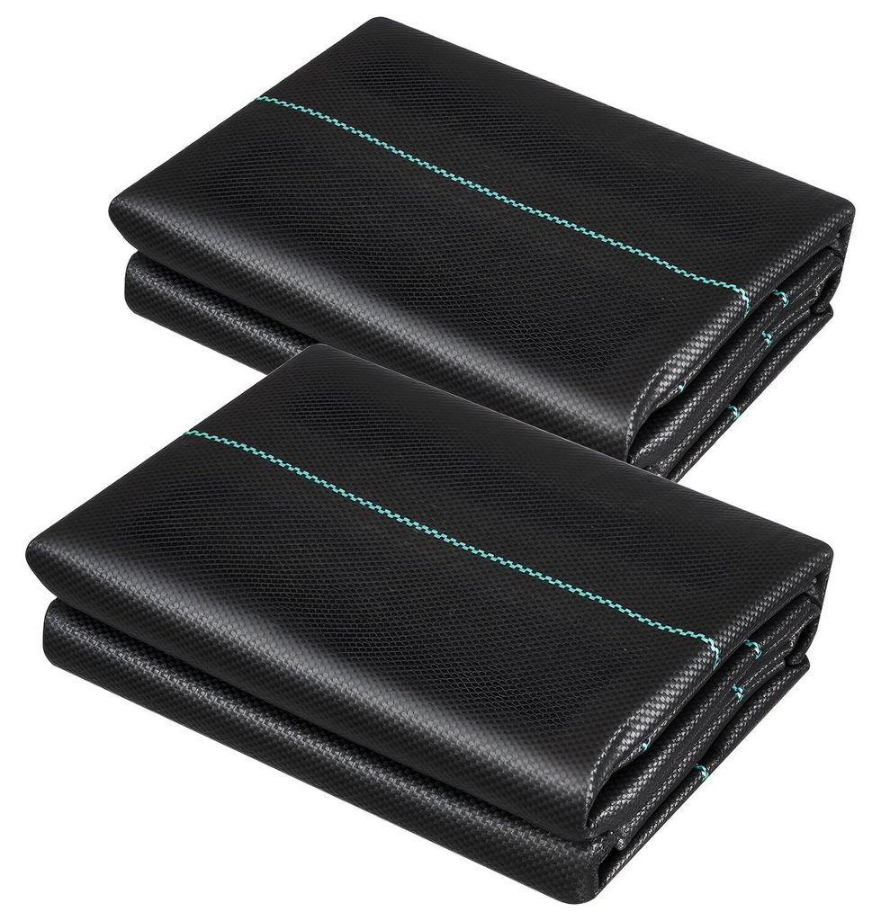 Unkrautvlies, strapazierfähig, 2er-Pack, 1,2 x 15,2 m, 90,7 g, Unkrautvlies, gewebtes Landschaftsvlies, Gartenvlies, Unkrautbarriere, Unkrautbekä...