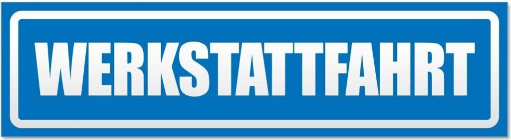 Kiwistar - Autoaufkleber - Blau - 20 x 5,3 cm - Werkstattfahrt invertiert - Hinweis Aufkleber Sticker für Auto, Kfz, Fahrrad, PKW, LKW