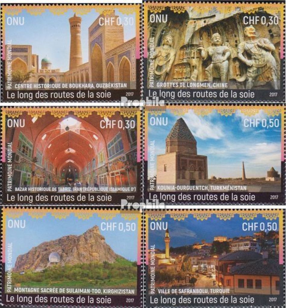 Briefmarken UNO - Genf 2017 Mi 1012-1017 (kompl.Ausg.) gestempelt Entlang der Seidenstraße