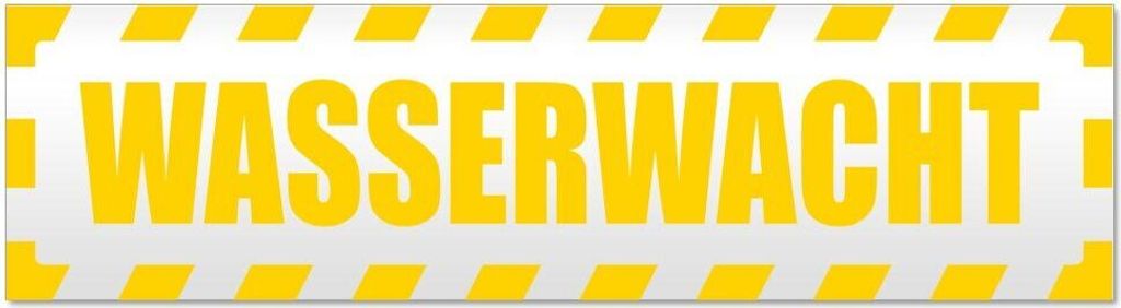 Kiwistar Wasserwacht gestreift Magnetschild Schild magnetisch - 20cm Gelb - Magnetfolie für Auto PKW Kfz