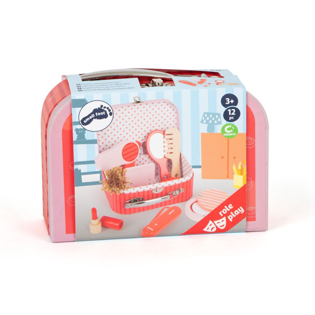 Small Foot Holz Retro Make-up Set im Koffer für Kinder
