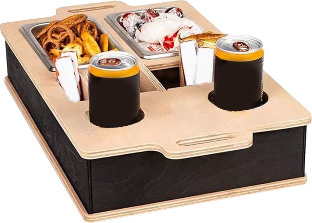 Sofa-Getränkehalter-Tablett mit 7 Fächern, großes Fassungsvermögen, leicht zu reinigen, multifunktionales Tablett für Snacks und Obst, auslauf...