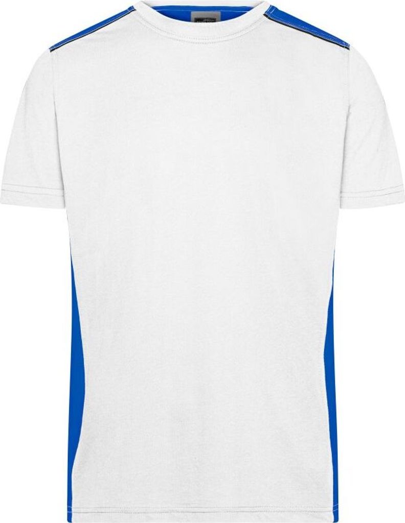 Men's Workwear T-Shirt - COLOR - white/royal, Gr. 6XL