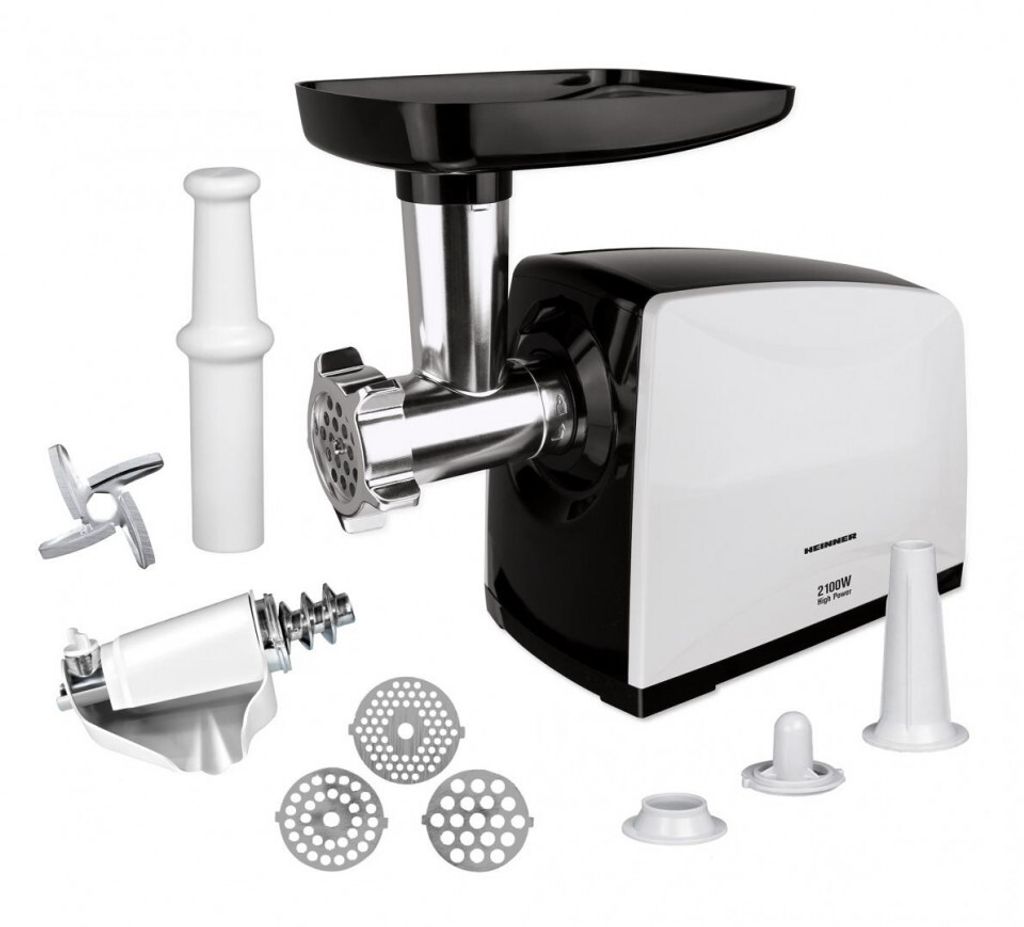 Heinner MG-2100BKWH, 2100 W, Schwarz, Silber, 1,9 kg/min, Edelstahl, Kunststoff, 220 - 240 V
