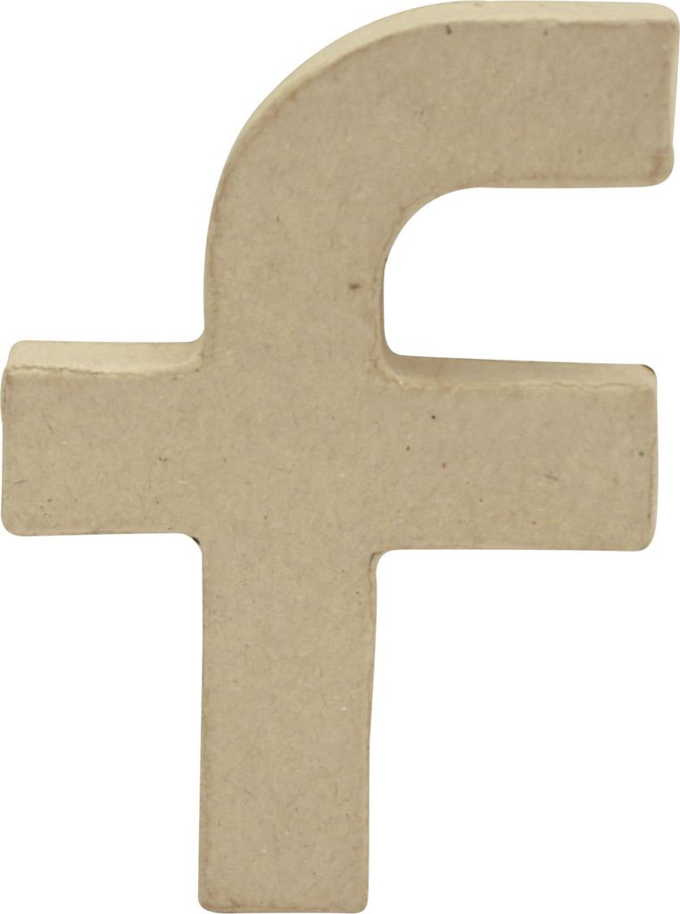 Décopatch 5x Pappmaché Kraft kleiner Buchstabe f 1,5x8,5x12cm Kartonbraun AC818C