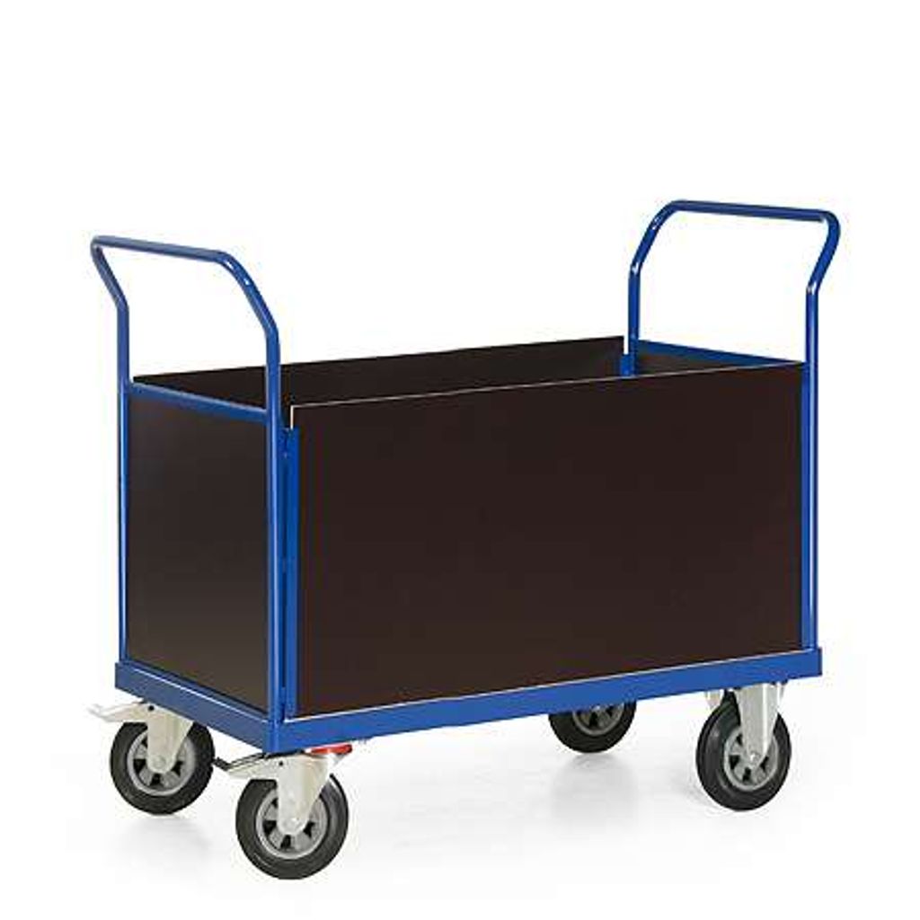 Bako Logistiksysteme Plattformwagen F600 mit 4 Holz- Wänden Produktbild 