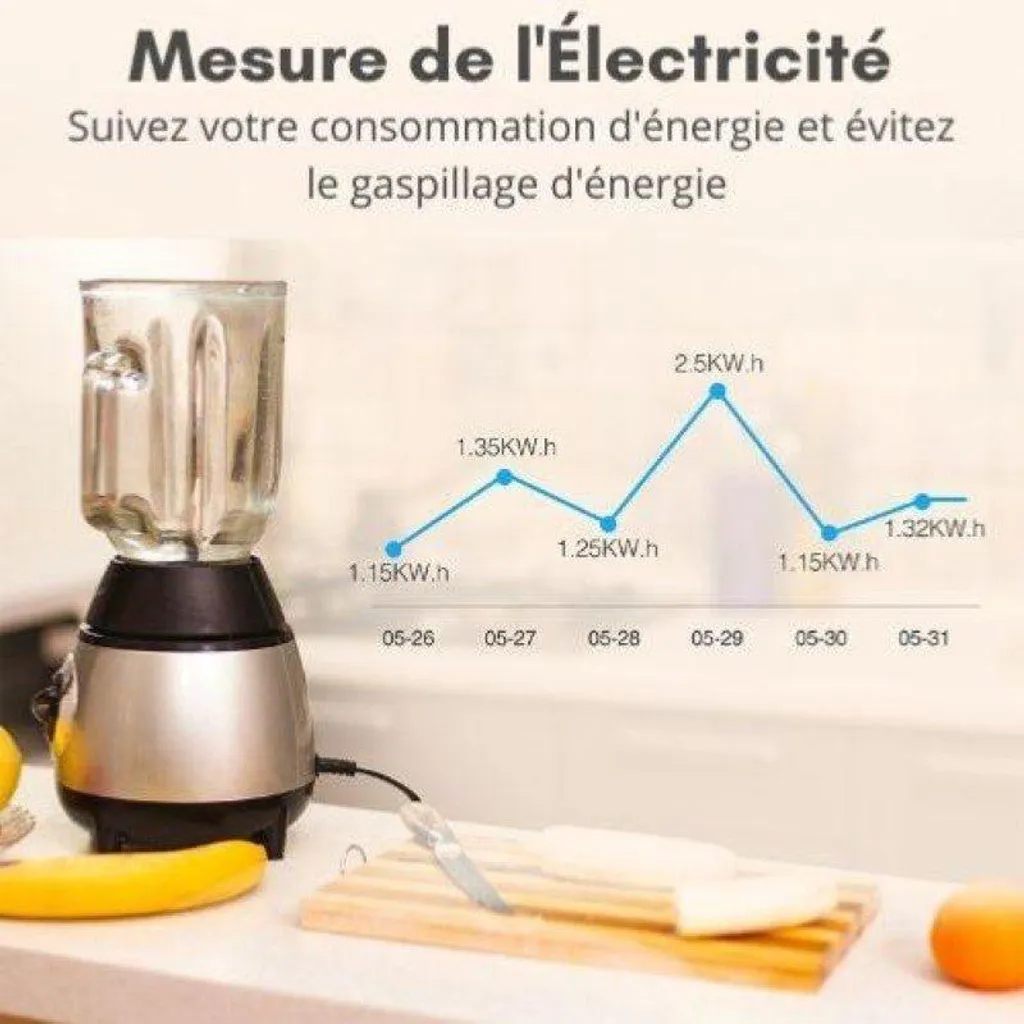 Prise Connectée WiFi 16A Blanche avec 2 Ports USB 2.1A - Lot de 2 Unités - 4