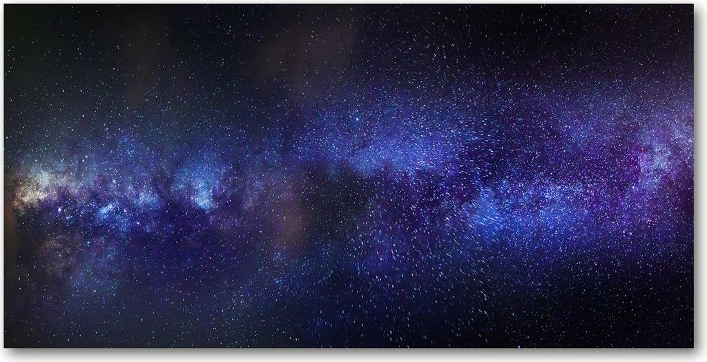 Tulup Glas-Bild - 100x50 -Wandkunst - Wandbild hinter gehärtetem Sicherheitsglas - Weltall & Science-Fiction - Milchstraße - Lila