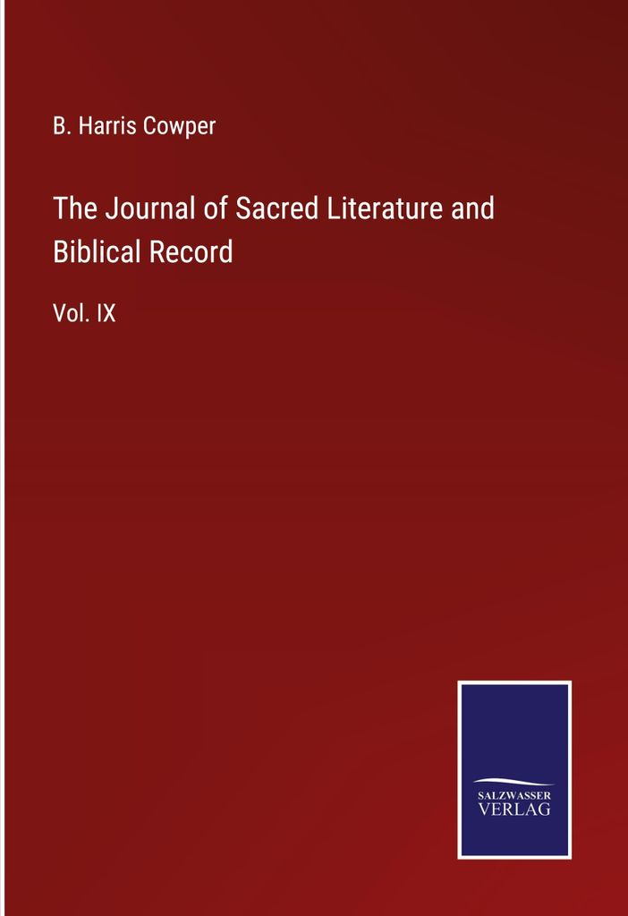 The Journal of Sacred Literature and Biblical Record