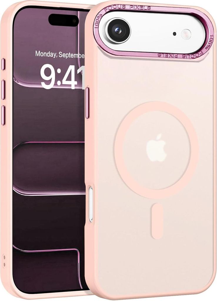 Handyhülle für iPhone Air Hülle MagSafe kompatibel mit Metall Kamerarahmen Magnet Case TPU Kantenschutz