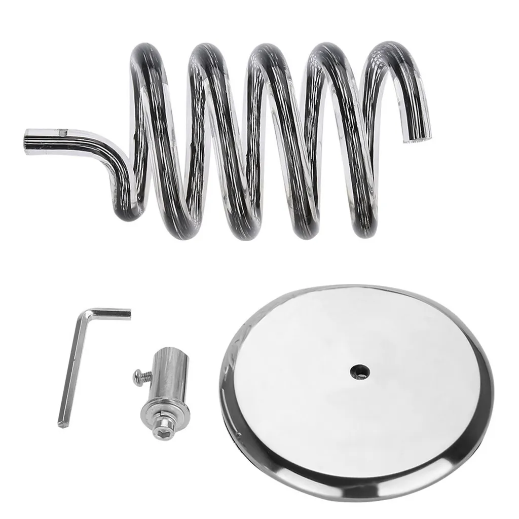 Support de sèche-cheveux robuste en inox noir, rangement durable - 7