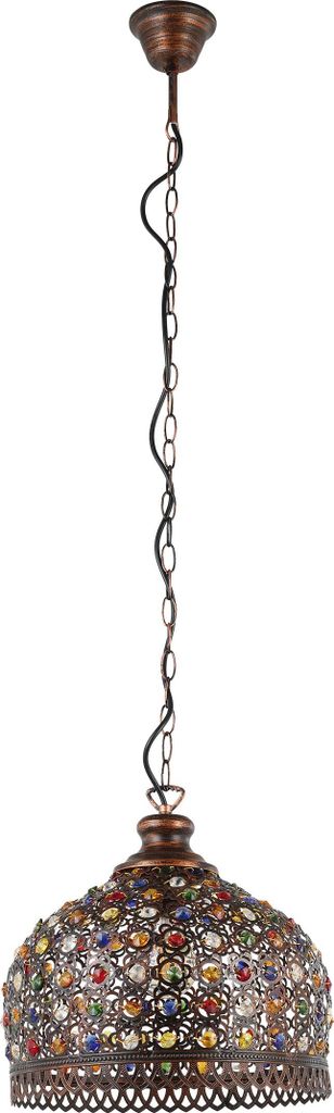 JADIDA Hängeleuchte Hängelampe Pendellampe Pendelleuchte - H110 x Ø33 cm - kupferfarben-antik - 1X60W exkl. - IP20