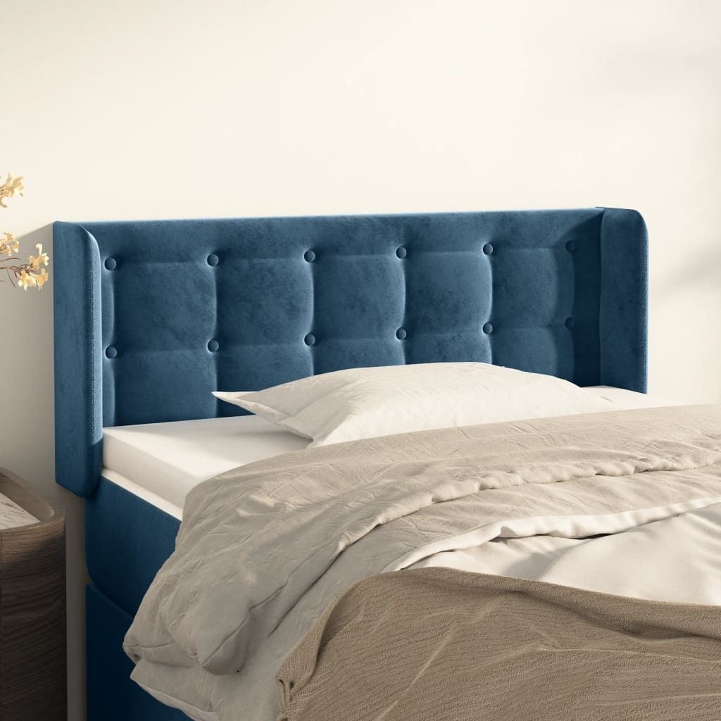 Maison Exclusive - Kopfteil mit Ohren Dunkelblau 83x16x78/88 cm Samt