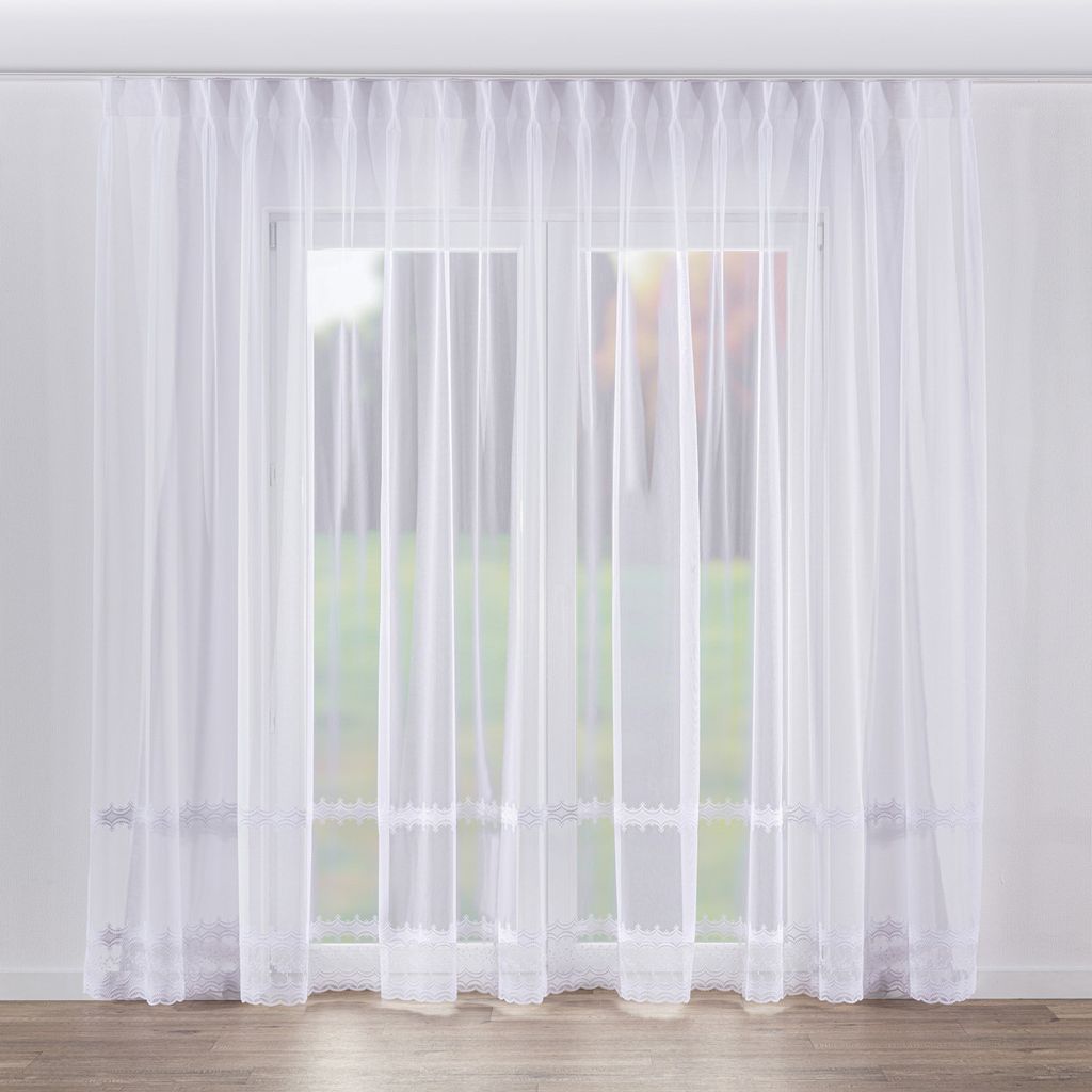 Dekoria Gardine mit flämischen 2-er Falten, weiß, 300 x 265 cm