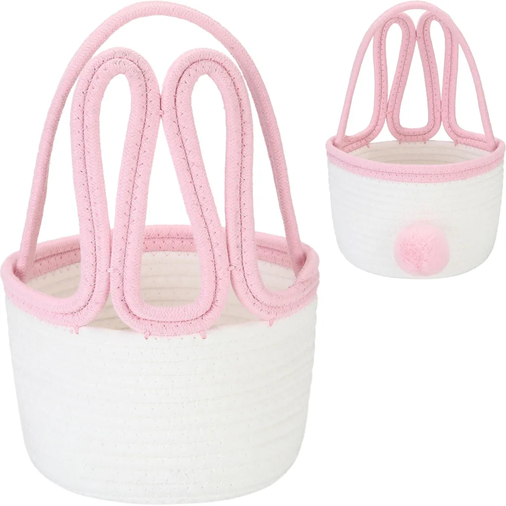Panier de Pâques lapin durable et lavable pour récolte d'œufs enfant