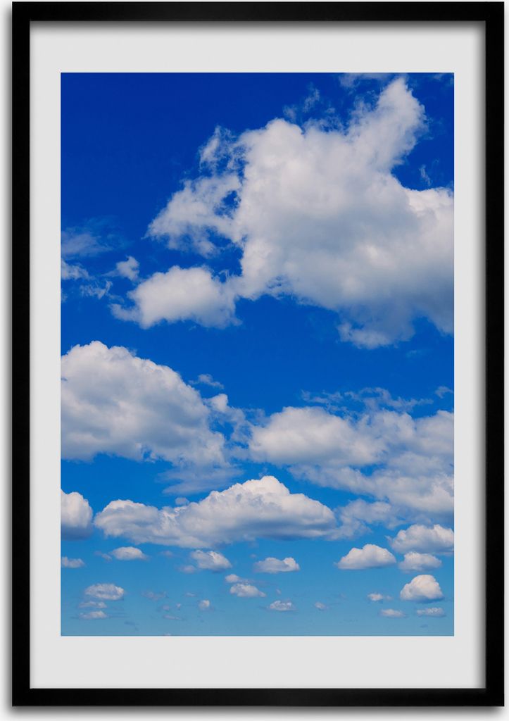 Bild - Bilderrahmen - Foto - 70 cm x 100 cm - MDF - Rahmen - Wandkunst - Wolken im Himmel