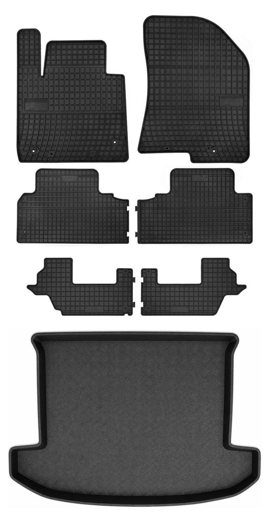 Gumové autokoberce SolidPRO + vaňa kufra pre: Kia Carens IV Obrázok produktu 