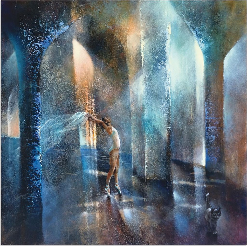 ARTland Wandbild Alu für Innen & Outdoor Katze und Tänzerin Größe: 50x50 cm