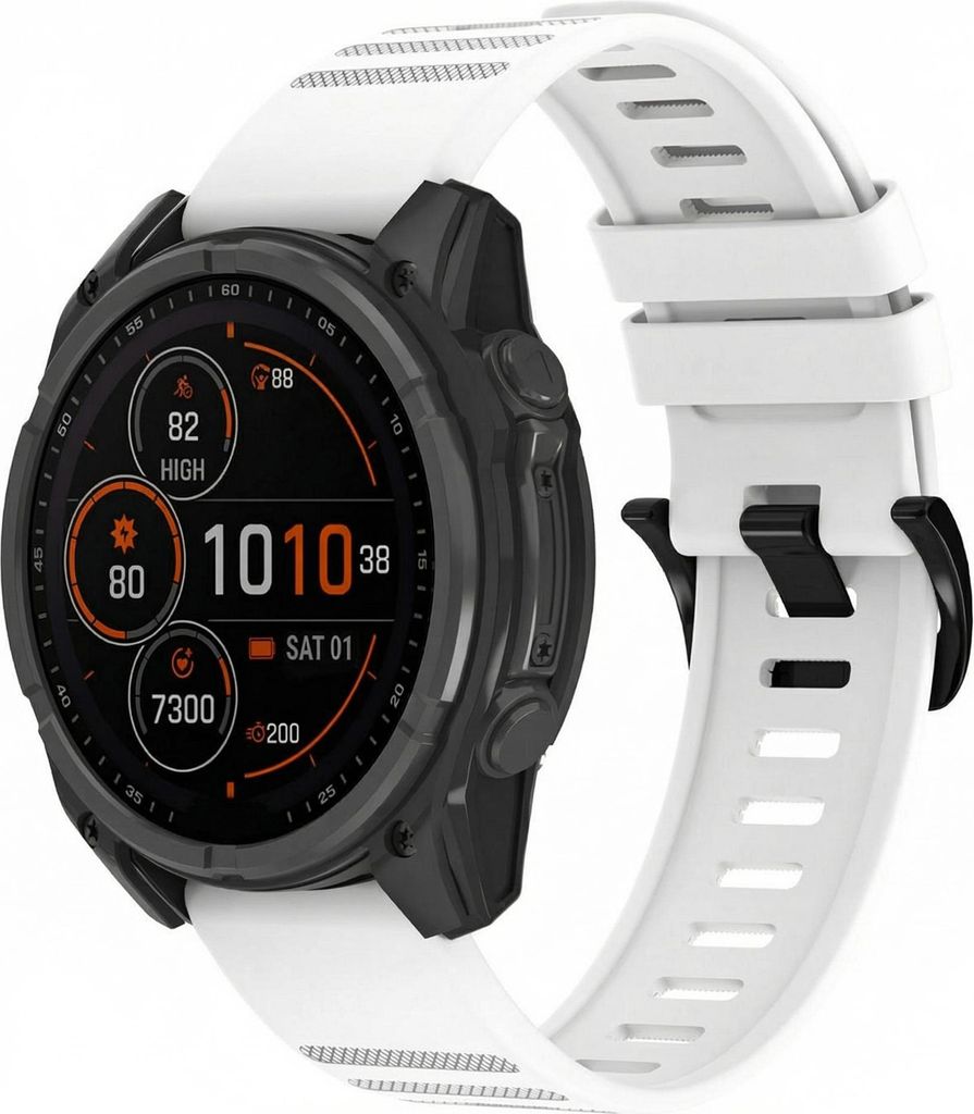 imoshion QuickFit Stripe Silikonarmband - Garmin 22 mm Anschluss - Weiß