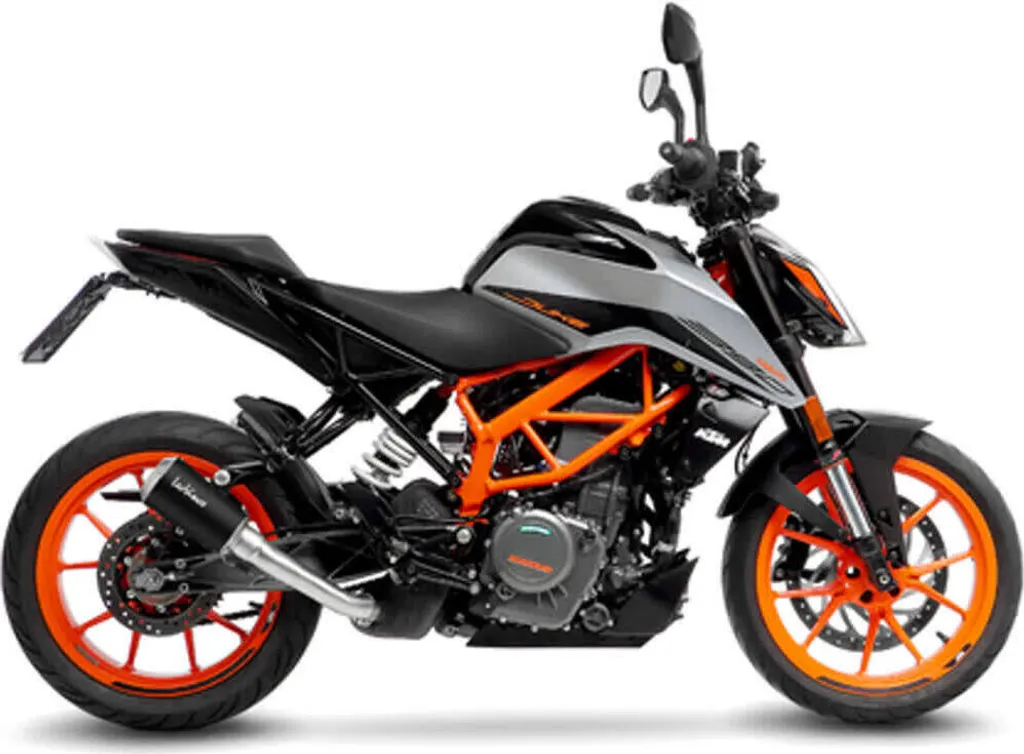 Silencieux LV-10 LeoVince Noir en Inox avec Grille Racing KTM Duke 390