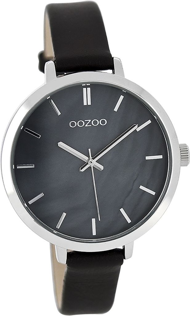 Oozoo Leder Damen Uhr schimmernd Armbanduhr schwarz Casual Oozoo Timepieces D2UOC8359A