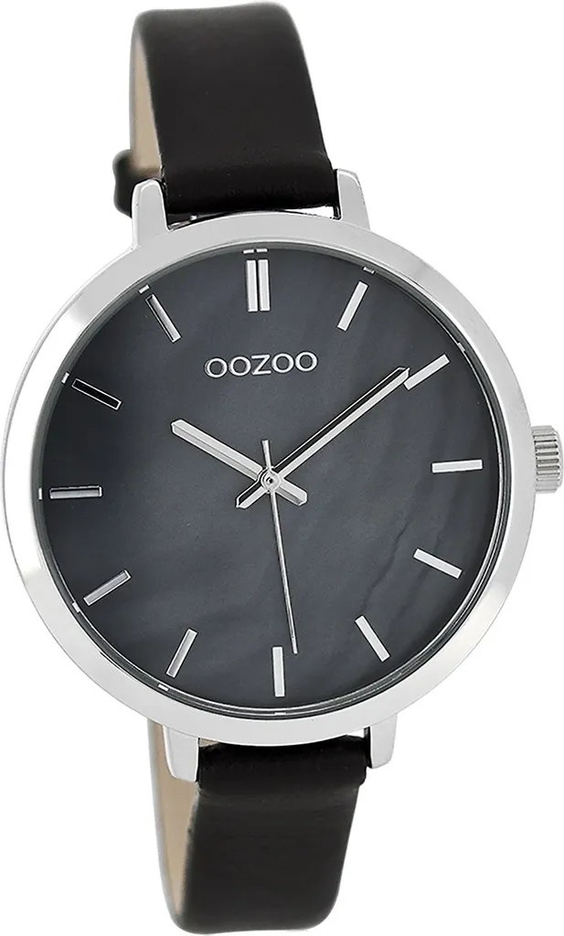 Montre Bracelet Cuir Noir pour Femme Oozoo Timepieces Cadran Brillant