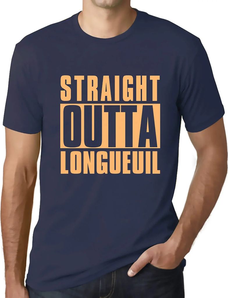 Herren Grafik T-Shirt Direkt aus Longueuil – Straight Outta Longueuil – Öko-Verantwortlich Vintage Jahrgang Kurzarm Lustige Druck Geburtstag G...