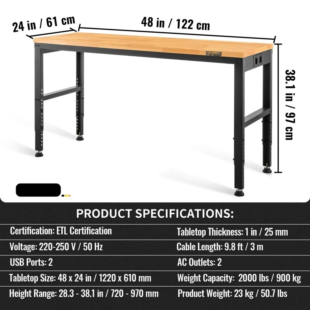 Établi de travail pliable SM® multi-usage avec plateau réglable 900 kg