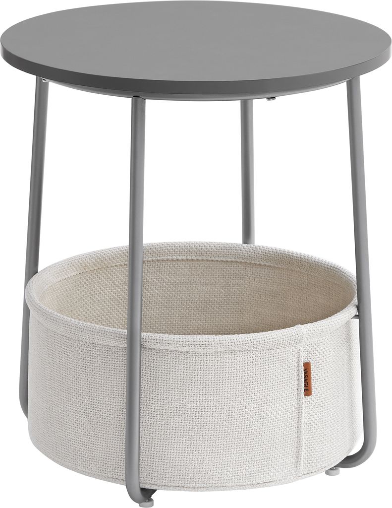 VASAGLE Beistelltisch, rund, mit Korb, Ø45 cm, Produktbild 9