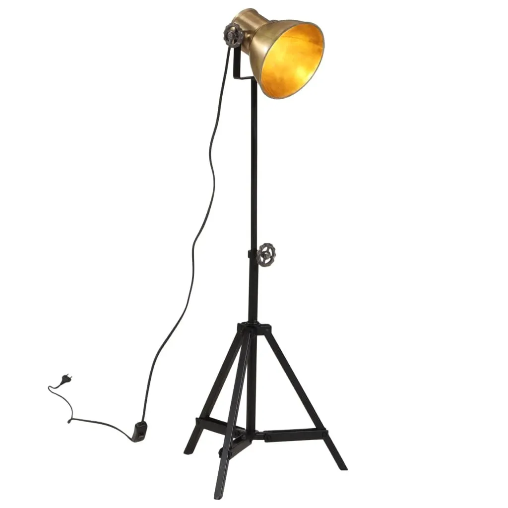 Lampada da Terra Ottone Vintage E27 - Piantana 25W 35x35x65/95 cm