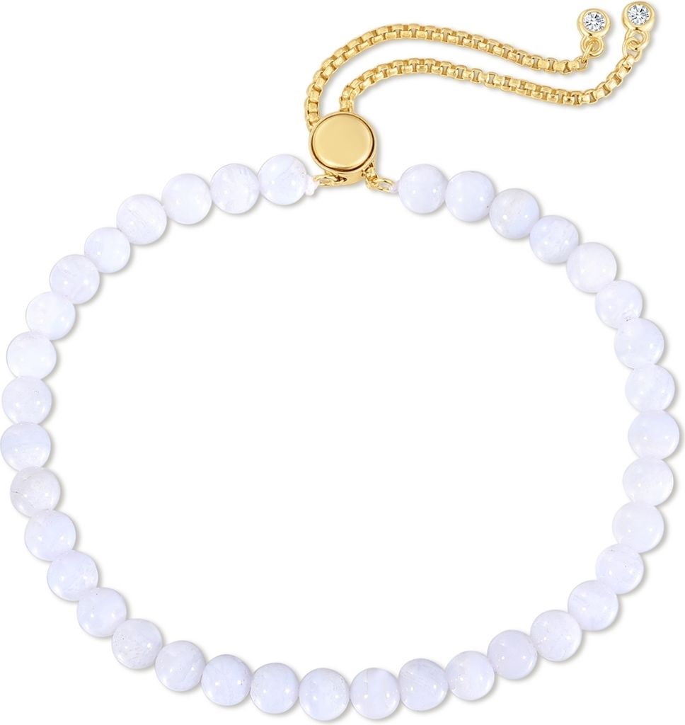 Armband Sterling Silber gelbgold Spitzenachat blau