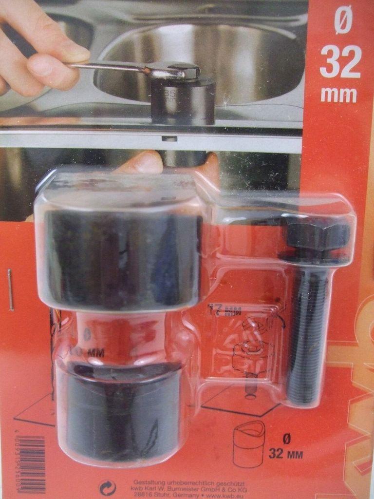 Blechlochbohrer, Lochschneider f. Wasserhähne Ø 32 mm kwb Schraublocher