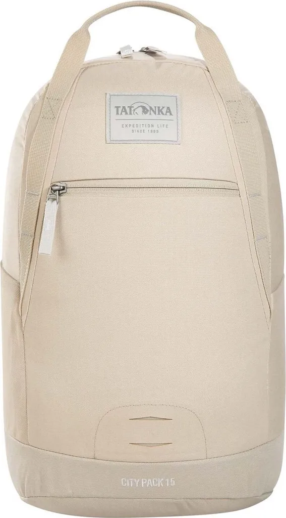 Sac à dos ville City Pack 15 Tatonka beige, idéal pour le bureau et sport