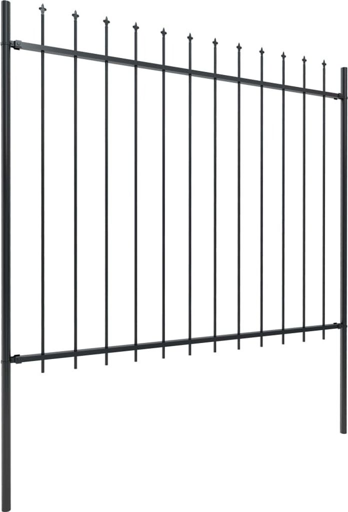vidaXL Gartenzaun mit Speerspitze Stahl 1426 x 150 cm Schwarz