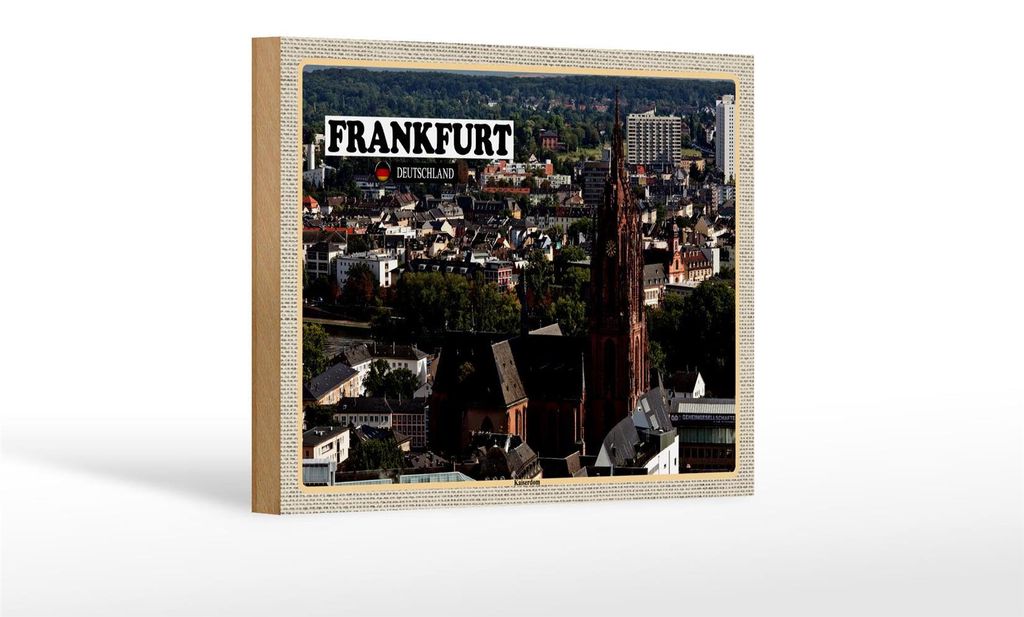 Holzschild Städte Frankfurt Kaiserdom Kirche 18x12 cm Geschenk