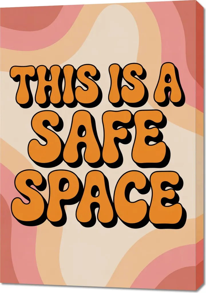 Decorazione Parete 70x100 Vintage Motivazionale Safe Space Salotto