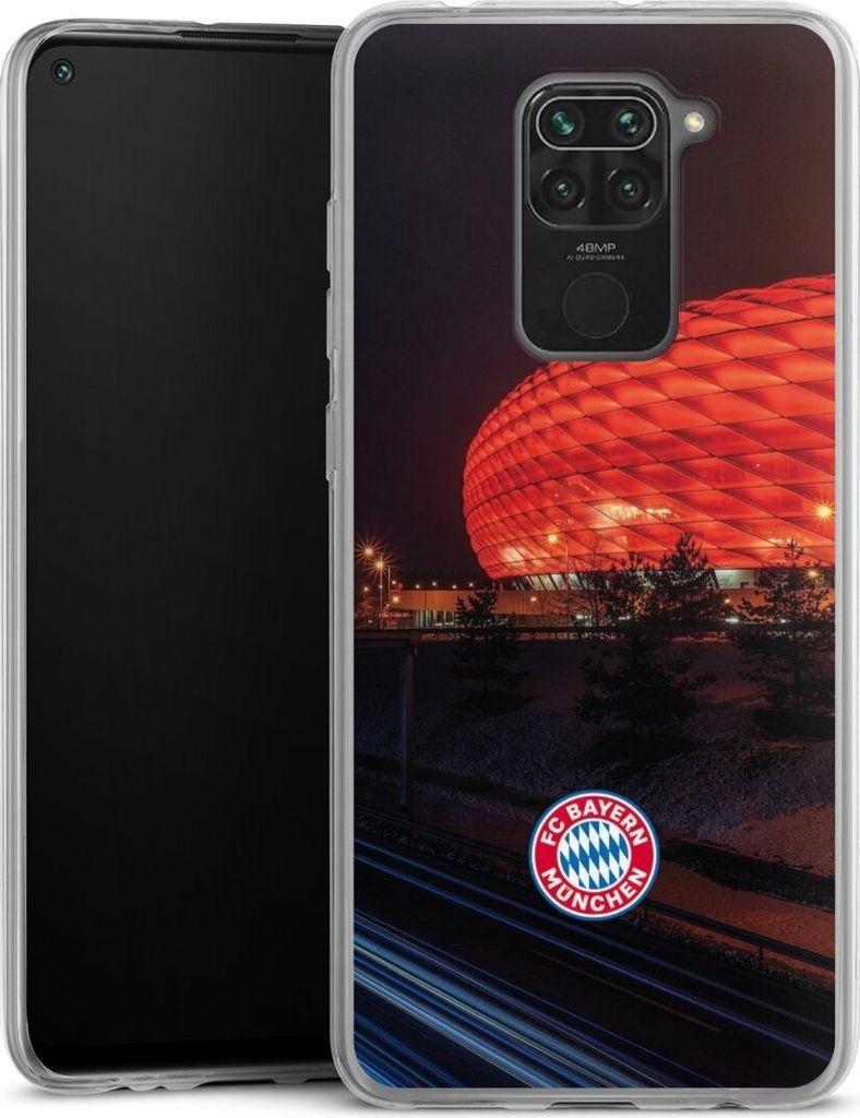 DeinDesign Slim Hülle für Xiaomi Redmi Note 9 Silikon Case Ultra Dünn Handyhülle FC Bayern München FCB Stadion