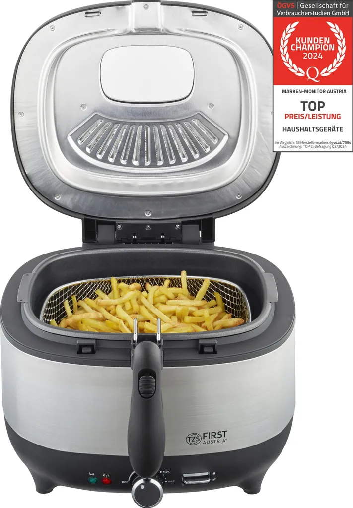 TZS First Austria Friggitrice 3,5L 1800W | Fritto Street Style a Casa