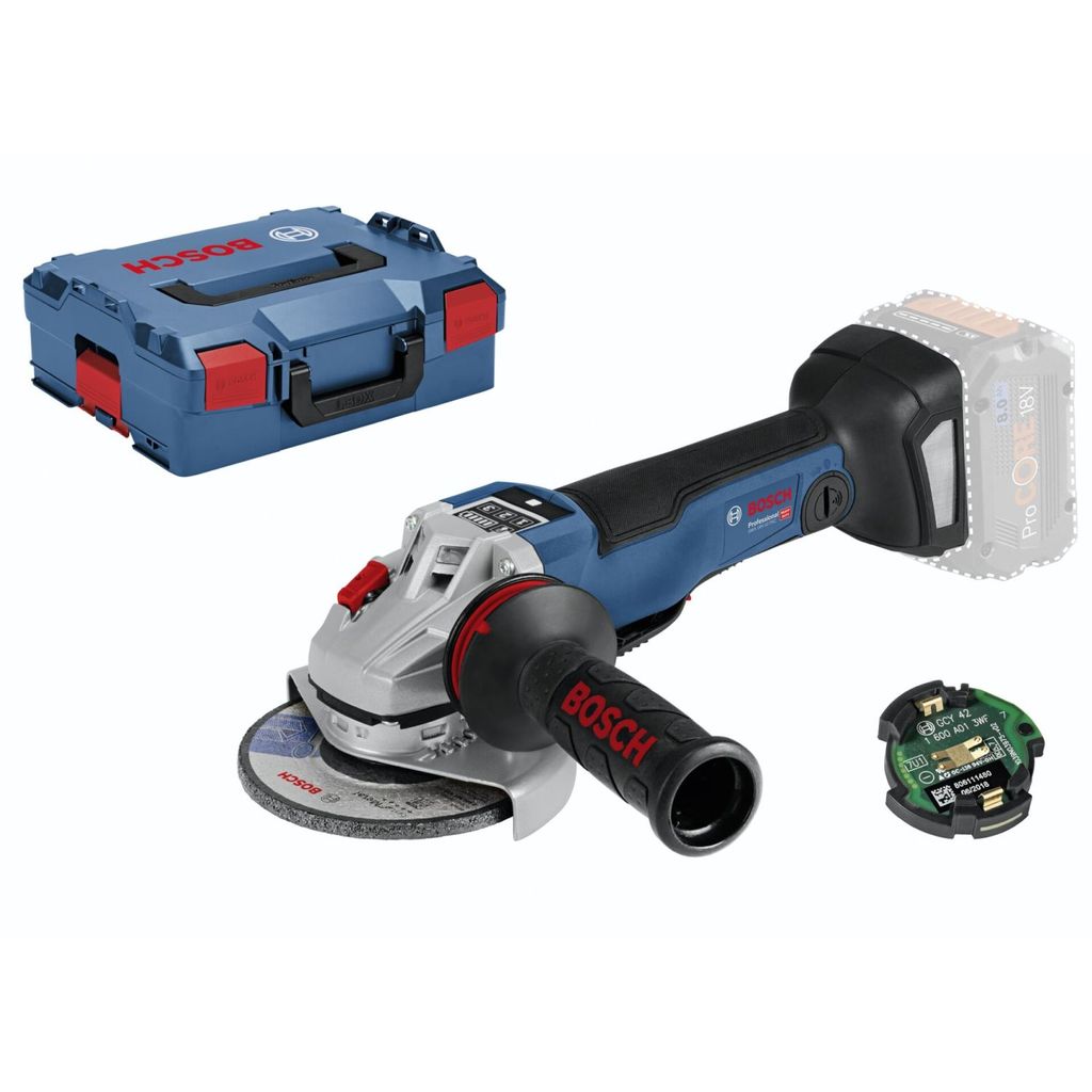 Bosch GWS 18V-10 PSC Profi-Akku-Winkelschleifer, 125 mm Schleifscheibe, Auslaufbremse, Blockierschutz, inklusive Lithium-Ionen-Akku