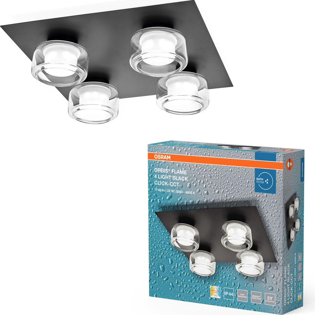 OSRAM ORBIS Flame Applique et plafonnier avec LED, noir, Image du produit 