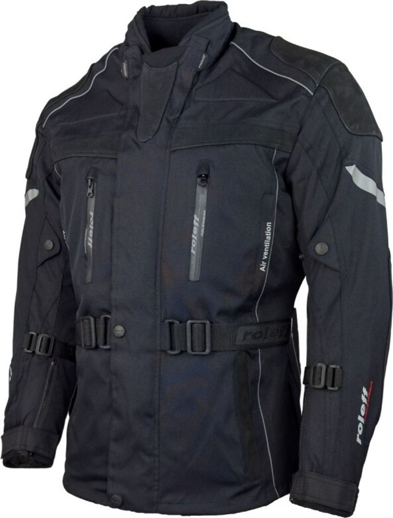 Roleff RO538 Motorradjacke – Schwarz, mit Rindslederapplikationen, wasserdicht, atmungsaktiv & mit Protektoren Roleff Größe: M,