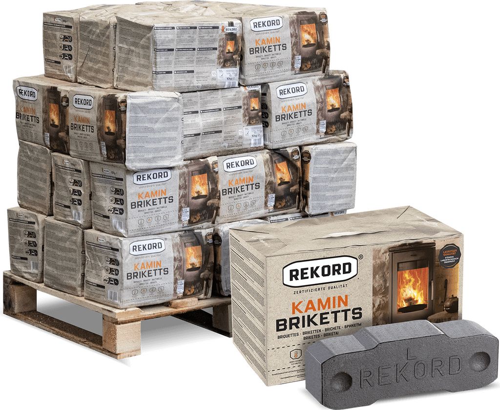 Rekord Braunkohlebriketts 10kg x 30 Paket 300kg Palette Produktbild 