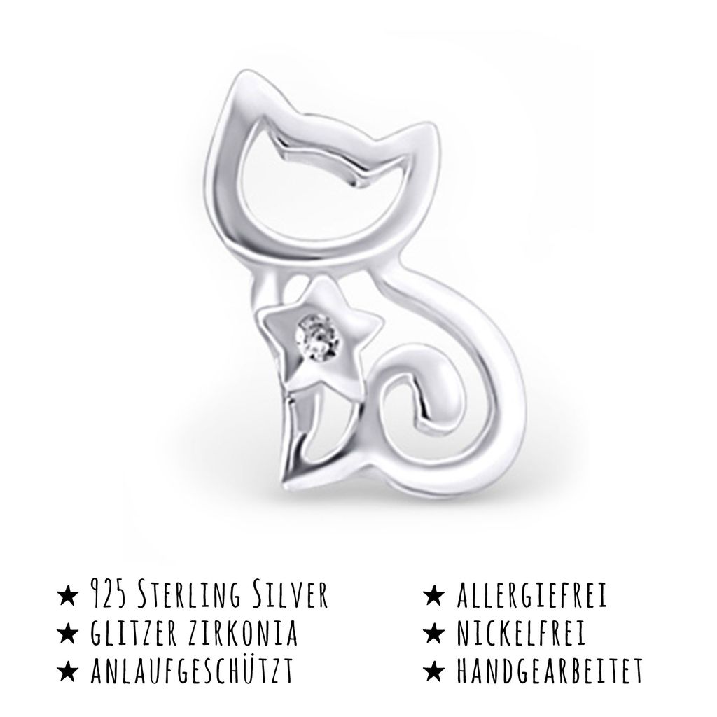 Unendlich U Ohrstecker – Katzenohr-Design Mit Perle, 925 Sterling Silber