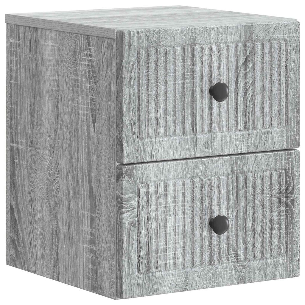 Wandmontierter Nachttisch Graues Sonoma 33 x 34,5 x 40 cm